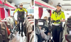 POLİSTEN OTOBUS YOLCULARINA KEMER UYARISI