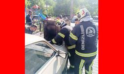 PARK HALİNDEKİ OTOMOBİL  ALEVLERE TESLİM OLDU
