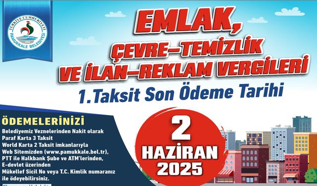 PAMUKKALE BELEDİYESİ’NDEN VERGİ HATIRLATMASI