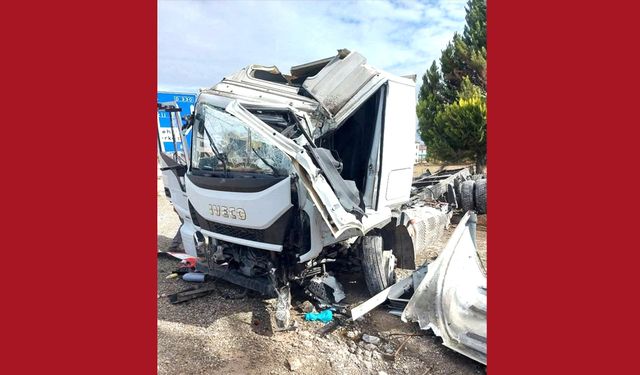 MEYVE YÜKLÜ TIR DEVRİLDİ