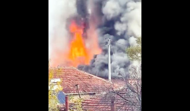 ÇAL’DA KORKUTAN YANGIN