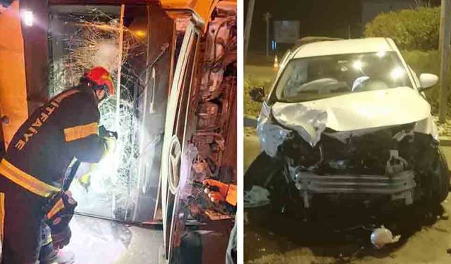 TIR YAN YATTI 2 KİŞİ YARALANDI