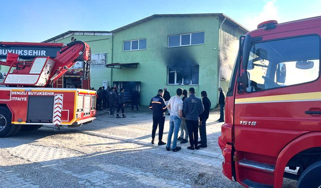KURUYEMİŞ FABRİKASINDA KORKUTAN YANGIN