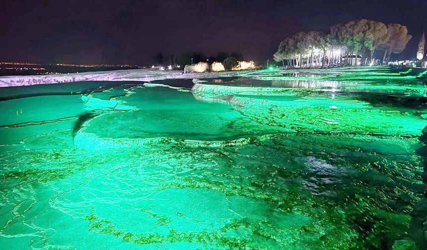 PAMUKKALE’YDİ YEŞİL KALE OLDU