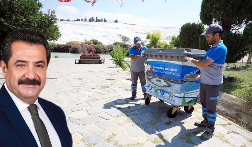 PAMUKKALE’DE ÇÖP KONTEYNERLERİ SANATA DÖNÜŞTÜ