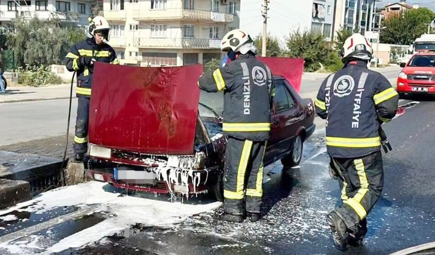SARAYKÖY’DE ARAÇ  ALEVLERE TESLİM OLDU